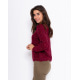 Бордовый вязаный свитер с цветным меланжем