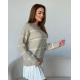 Ангоровий трикотажний светр бежевого кольору в смужку