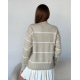 Ангоровий трикотажний светр бежевого кольору в смужку