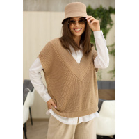 Коричневый женский жилет-вязка Seventeen 1902.4844