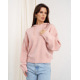 Розовый ангоровый свитер с капюшоном