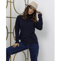 Темно-синий гольф с фактурными манжетами