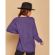 Фіолетовий вільний светр з люрексом
