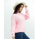 Розовый вязаный свитер с высоким горлом