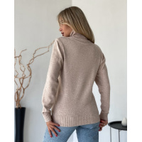 Бежевий кашеміровий светр із високим горлом