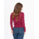 Бордовий тонкий светр з оригінальною нашивкою
