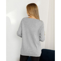 Сірий ангоровий светр декорований гудзиками
