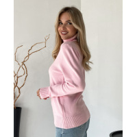 Рожевий кашеміровий светр із високим горлом