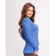Синий теплый свитер объемной вязки