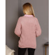 Розовый шерстяной свитер объемной вязки