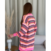 Рожевий вовняний светр зі смайликами