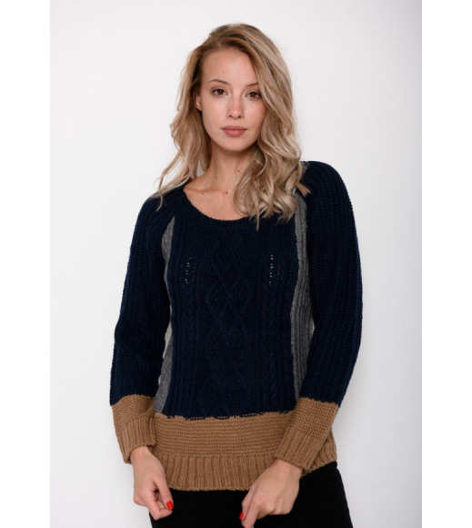 Шерстяной вязаный свитер с рукавами-реглан