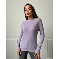 Сиреневый вязаный свитер с рукавами-реглан