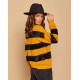 Жовто-чорний комбінований смугастий светр