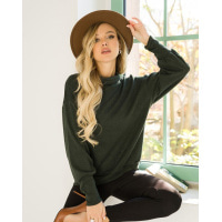 Зеленый ангоровый свитер с хомутом