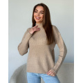 Ангоровый свободный свитер темно-бежевого цвета
