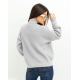 Сірий трикотажний светр з високим горлом