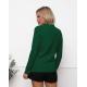 Зеленый шерстяной свитер фактурной вязки