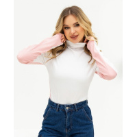 Бело-розовая двусторонняя водолазка