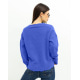 Синій короткий пуловер із перфорацією