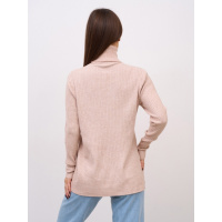 Світло-бежевий кашеміровий гольф у рубчик Світло-бежевий кашеміровий гольф у рубчик