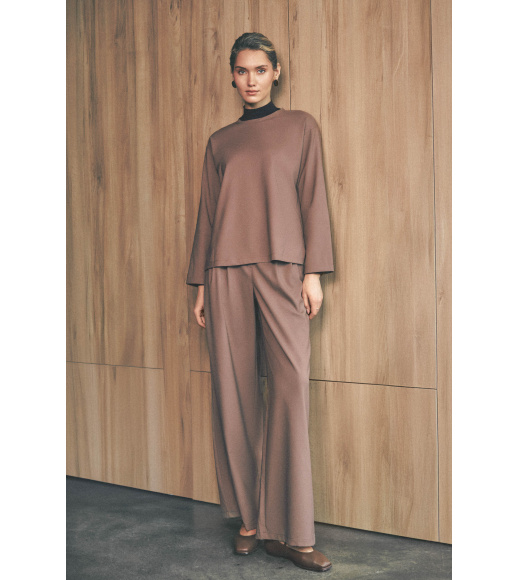 Коричневая свободная женская кофта Seventeen 2258.6254