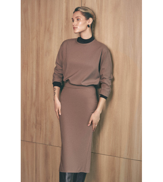 Коричневая свободная женская кофта Seventeen 2258.6254