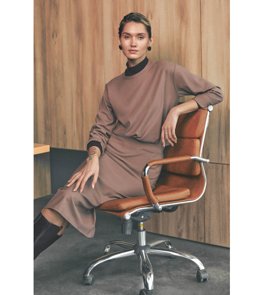 Коричневая свободная женская кофта Seventeen 2258.6254