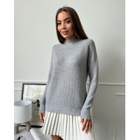 Серая кашемировая водолазка объемной вязки