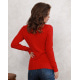 Червоний ангоровий светр з аплікаціями