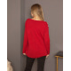 Бордовый ангоровый свитер с пуговицами на плечах