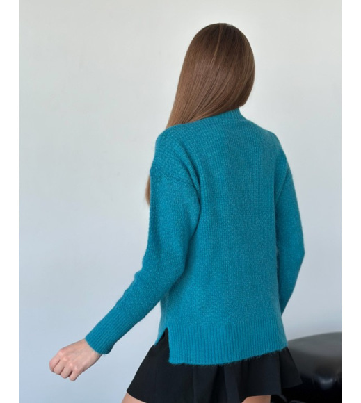 Агноровий вільний светр синього кольору