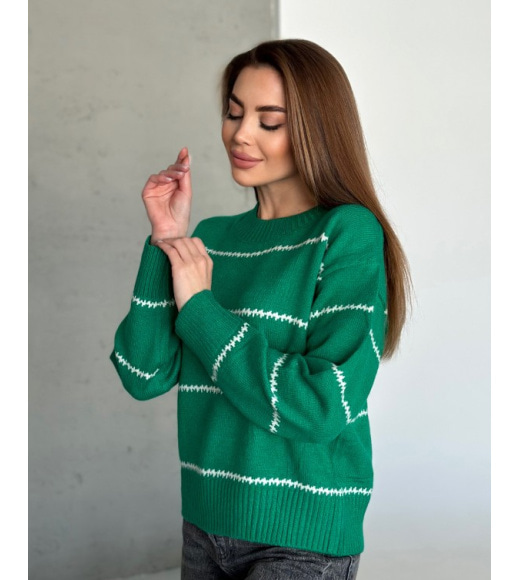 Ангоровий трикотажні светри зеленого кольору в смужку