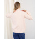 Рожевий мохеровий трикотажний светр з гудзиками на горловині