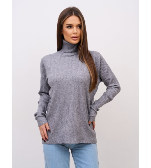 Серый кашемировый гольф в рубчик