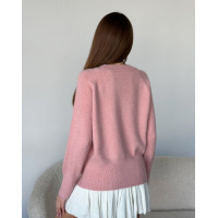 Рожевий ангоровий светр із подовженими манжетами