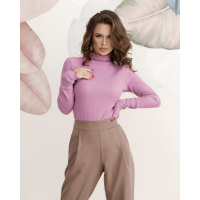 Сиреневая ангоровая фактурная водолазка