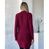 Бордовий кашеміровий светр-туніка
