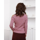 Темно-рожевий в`язаний светр з вирізами на плечах
