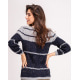 Сіро-синій в`язаний светр з люрексом