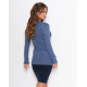 Синий полосатый шерстяной свитер