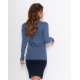 Синій смугастий вовняний светр