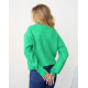 Зеленый шерстяной вязаный пуловер