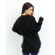 Черный вязаный пуловер с перфорацией