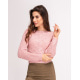 Розовый укороченный свитер с люрексом