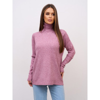 Сиреневый кашемировый гольф в рубчик