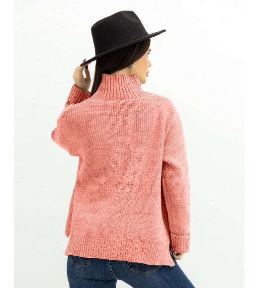 Помаранчевий мохеровий светр з написом
