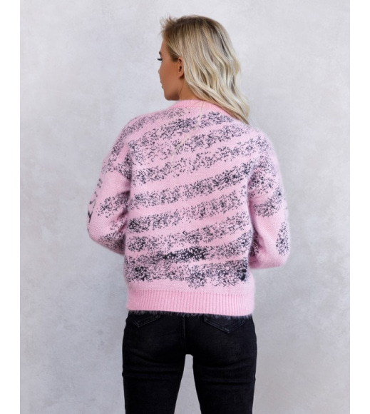Рожевий светр-травичка з декором