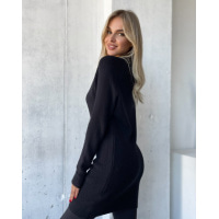 Чорний кашеміровий светр-туніка