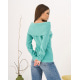 Бирюзовый ангоровый вязаный свитер с отворотом
